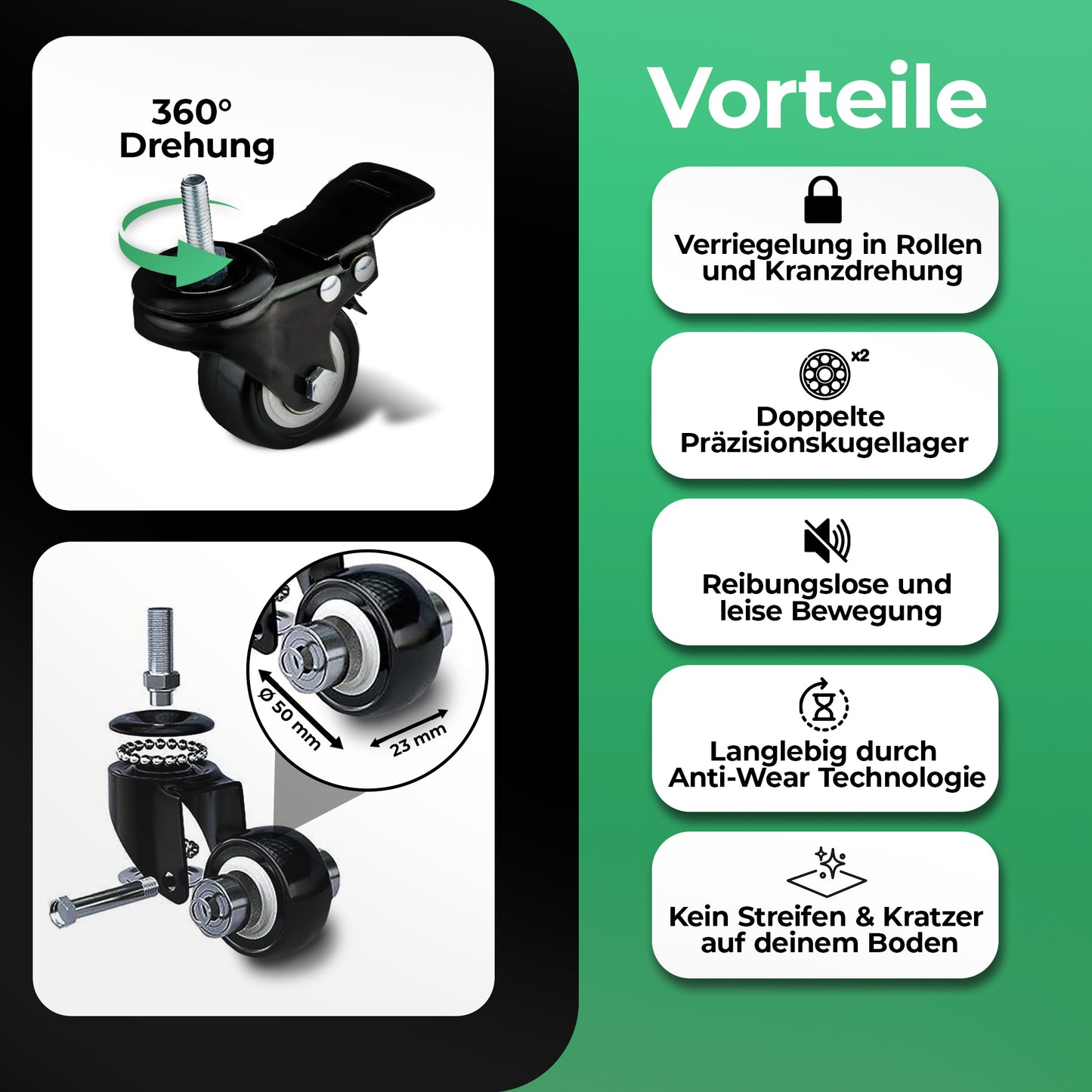 KARASTEIN® Premium Getränkekistenregal für 4 Kisten 2er SET Schwarz - ideal zum Transportieren und Lagern von Getränkekisten, mit Schwerlastrollen und Flaschenöffner